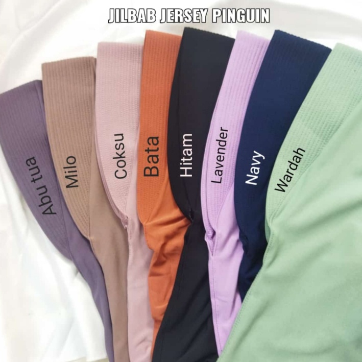 Jilbab Instan Bergo Jersey Pinguin Pet Antem Polos