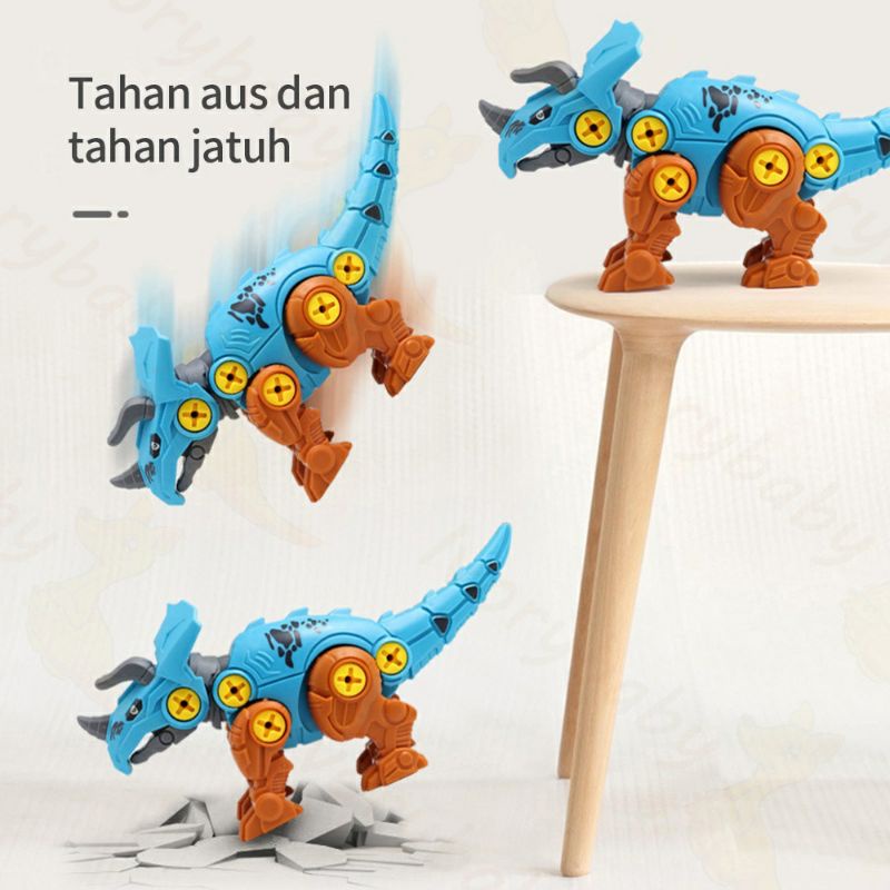 Ivorybaby Mainan bongkar pasang puzzle anak DIY assemble dino