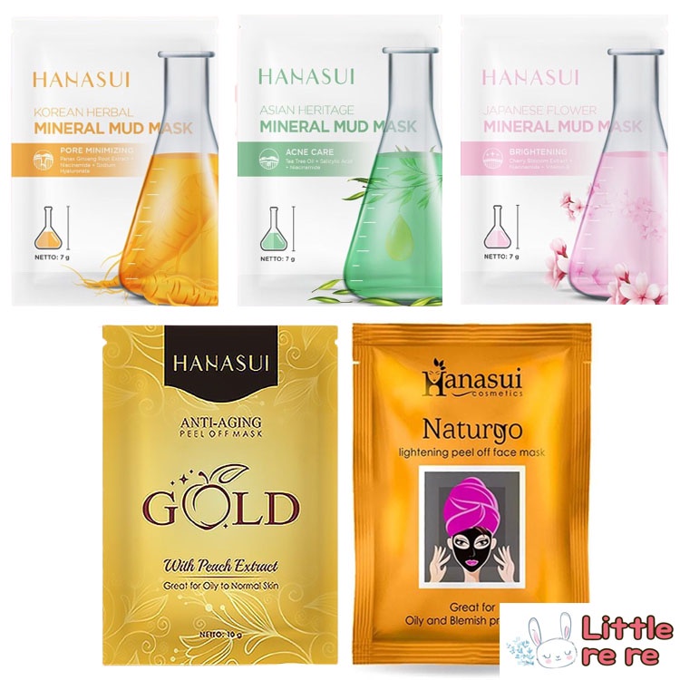 Hanasui ✔️BPOM Naturgo Peel Off Masker Hitam Komedo | GOLD Anti Aging | Mineral Mud Mask