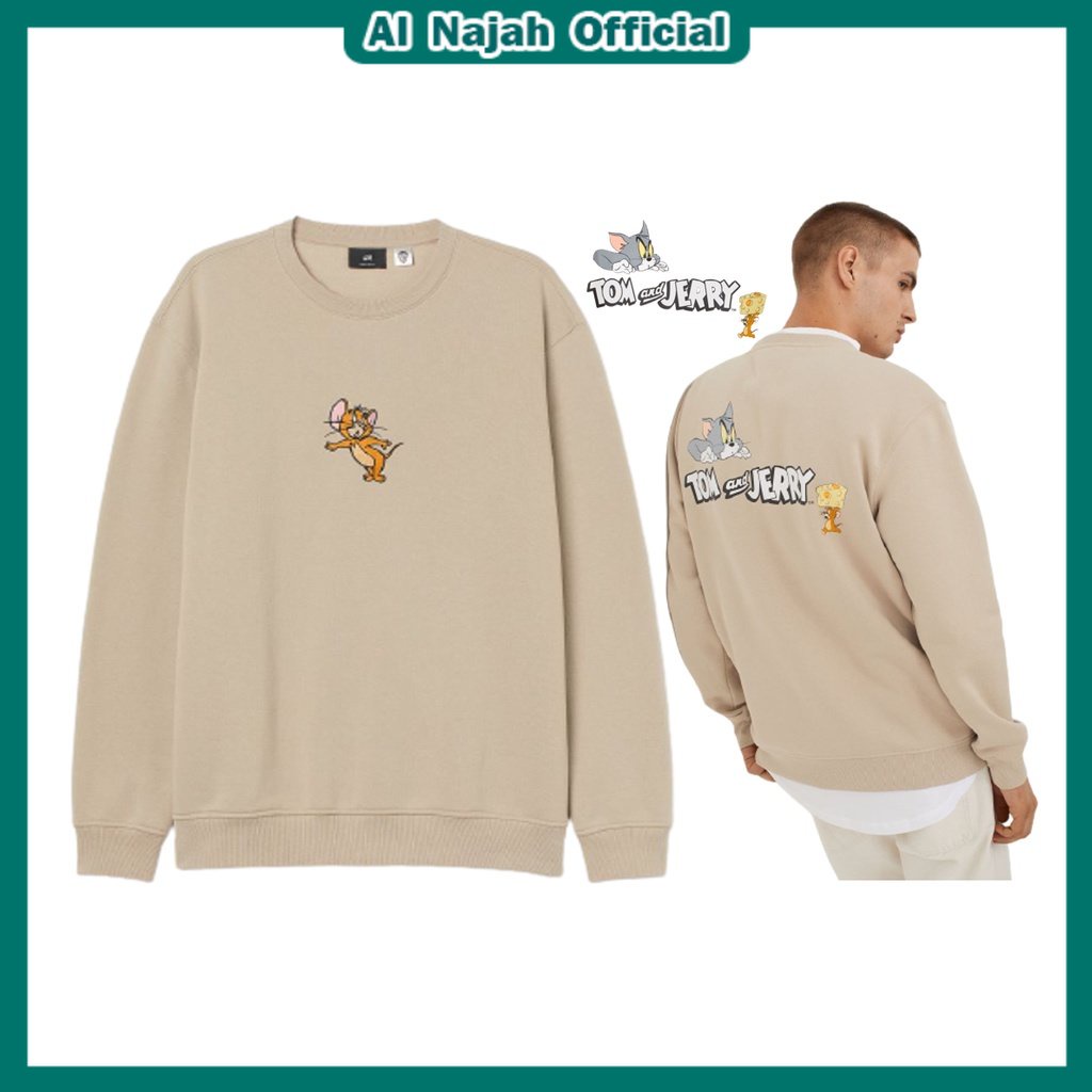 Basic Sweater (Bordir) Tom And Jerry Crewneck Pria &amp; Wanita Size M - XXL