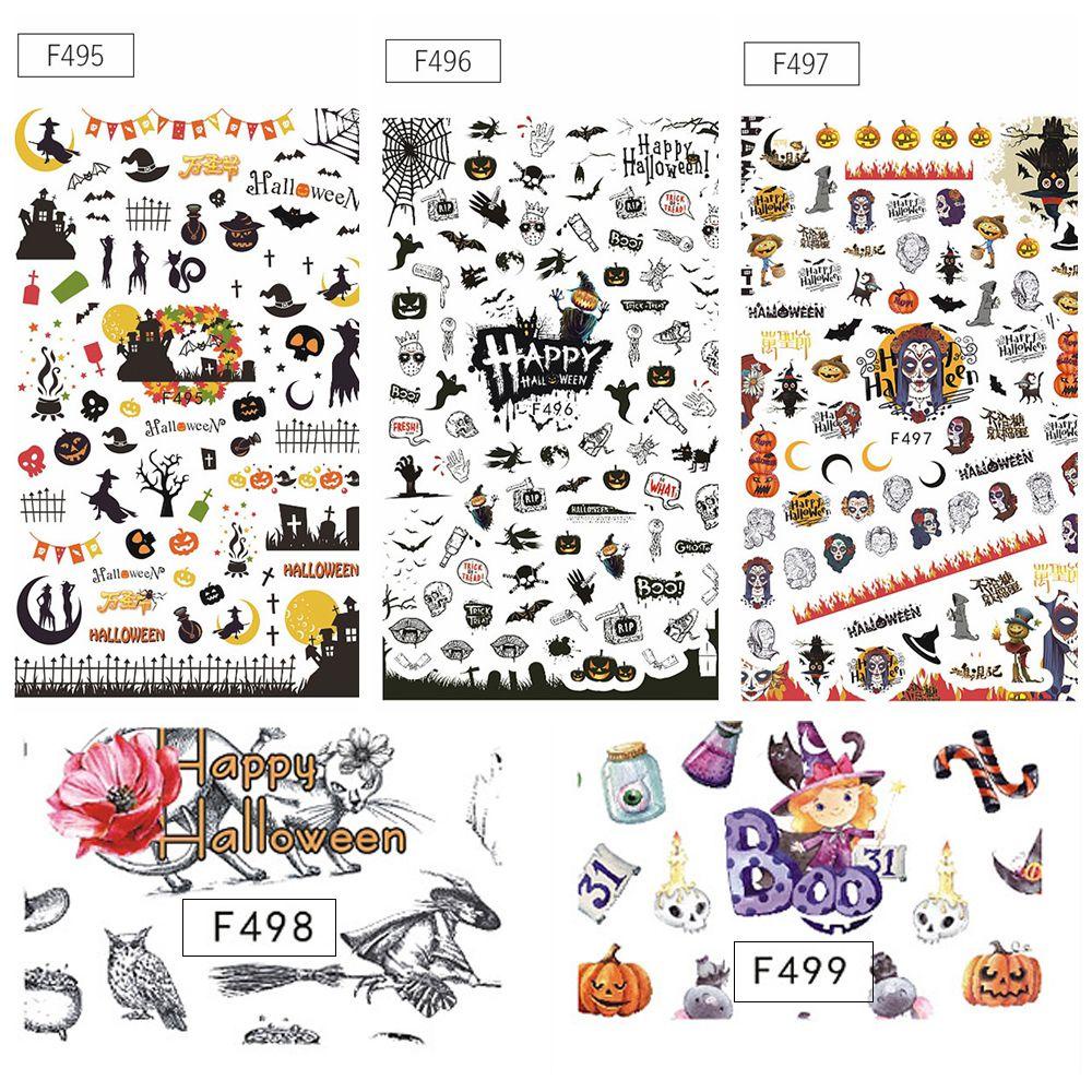 Preva Stiker Nail Art Halloween Baru Snowmen Santa Claus Snowflakes