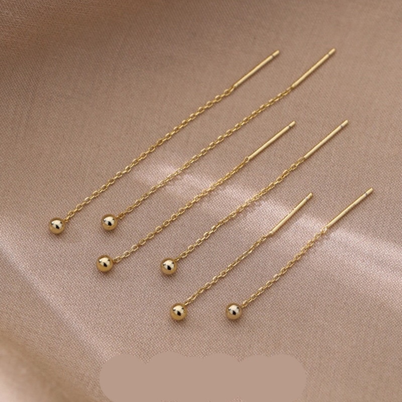 Anting Titanium Bola Gold 2 in 1 Korea Fashion Style Elegan