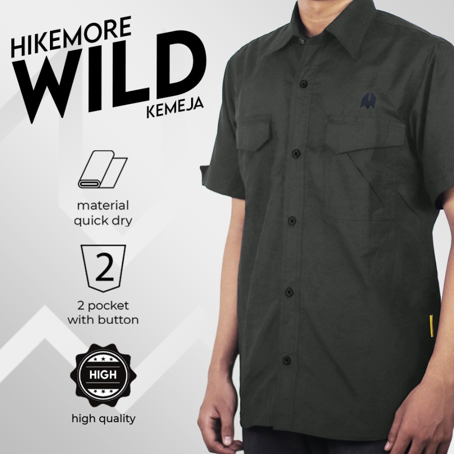 Hikemore Wild Kemeja Lengan Pendek Outdoor PDL Lapangan Quickdry Dry Fit Original