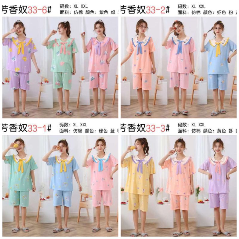 Piyama Wanita Babydoll Import/Piyama Wanita Kerah Korea Murah