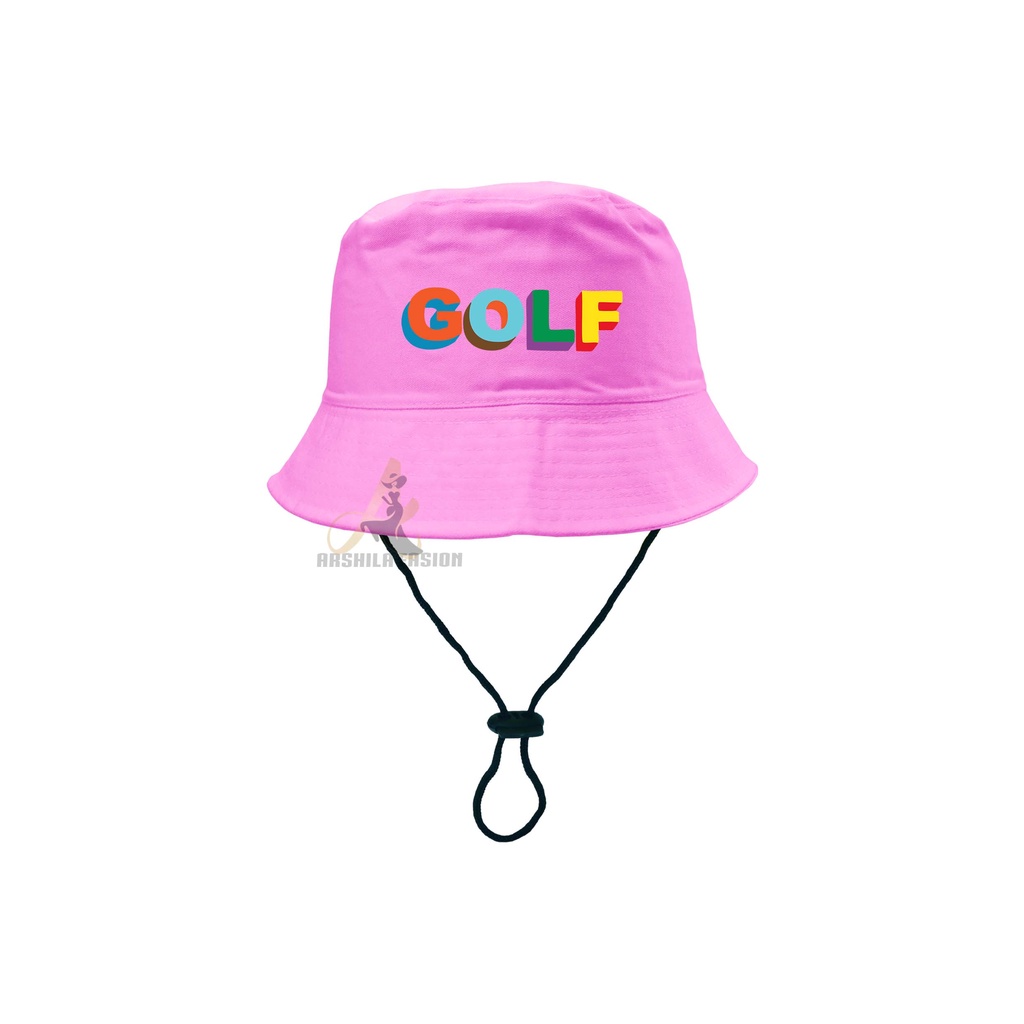 Topi Bucket Hat anak sablon GOLF/Bucket Sablon GOLF