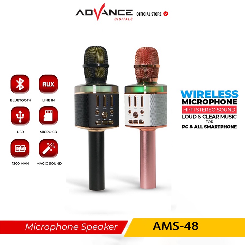 【Garansi 1 tahun】Advance  Speaker Mic Karoke Bluetooth Murah Bass  Mic Multimedia