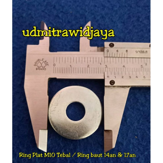 Ring plat galvanis putih TEBAL  M10 / kunci 14 dan 17 an ringplat 17an ring plat tebal M10 lebar 3cm washer plate tebal 2mm ringplat lebar uk 10x20x30mm baut 14an ring tebal baut 14 ring plat galvanis tebal M10 p 1.25 p 1.50