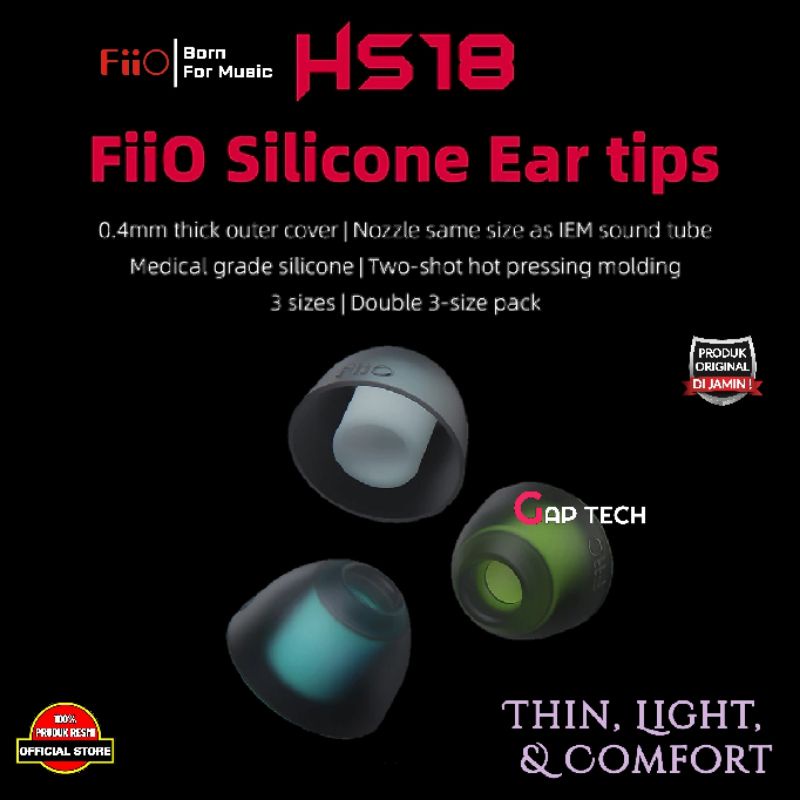 Jual FiiO HS18 / HS 18 Original Silicone Ear tips / Eartips Shopee