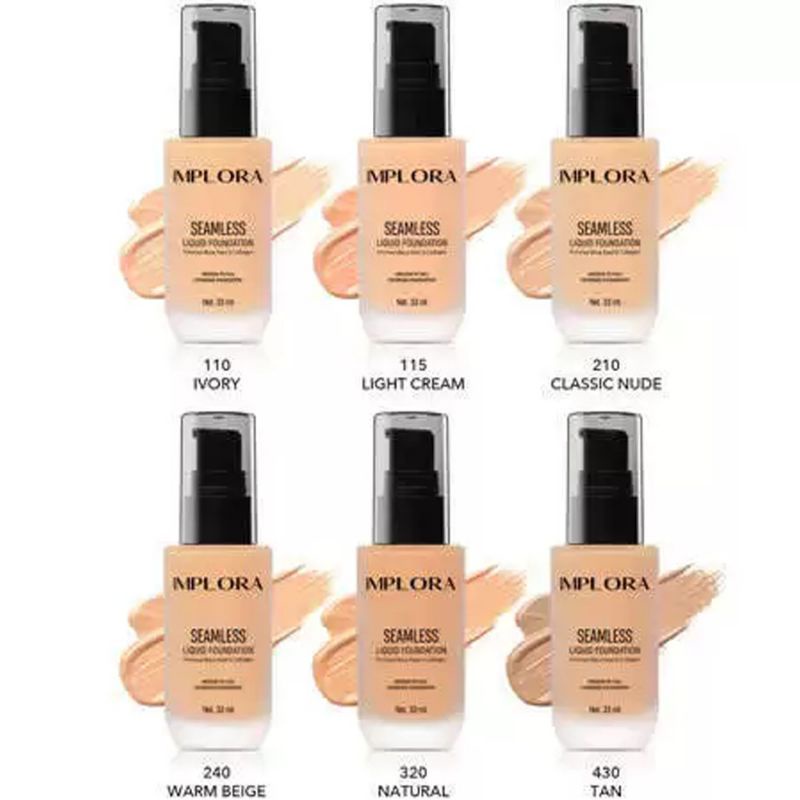 ⭐AJ⭐ IMPLORA Sleamless Liquid Foundation 33ml | Foundation Cair | Alas Bedak | Implora Kosmetik Cosm