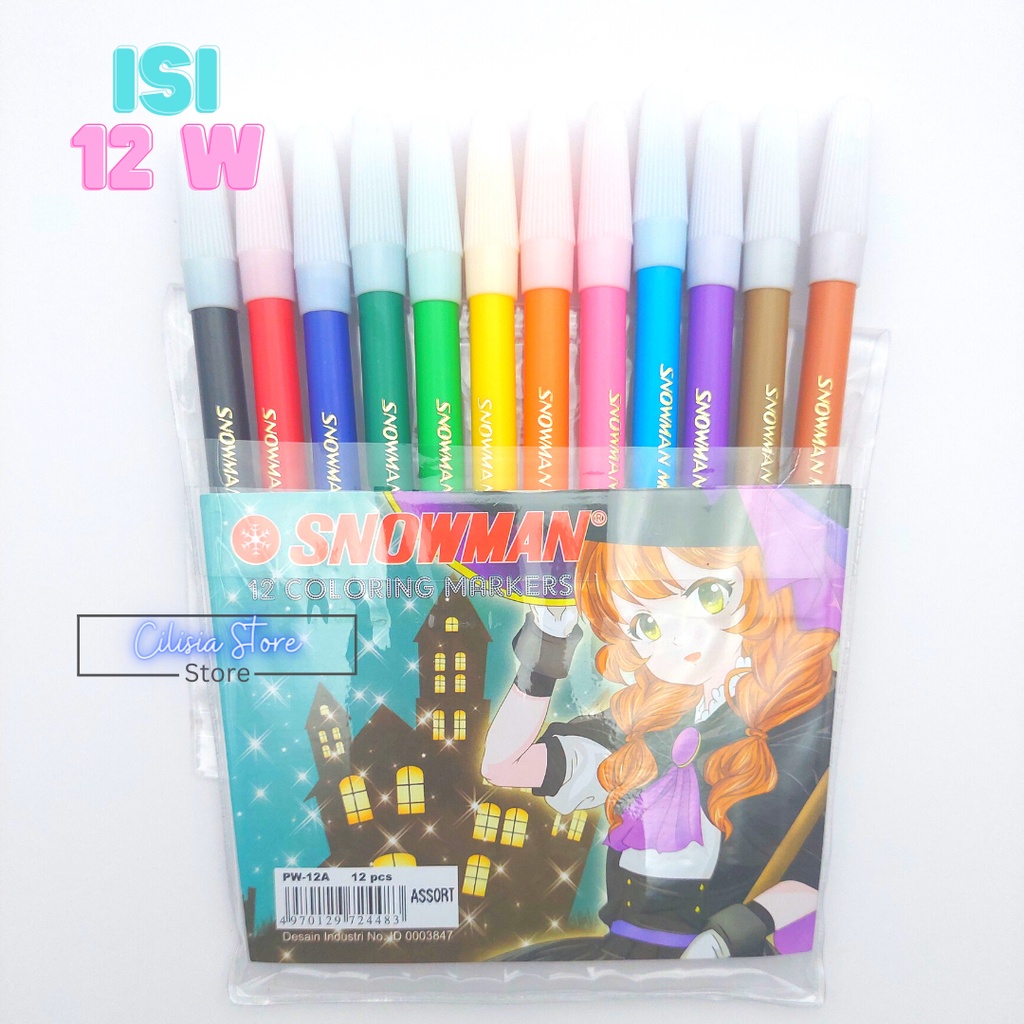 

Spidol Snowman 12 Warna Pw-12A / Spidol Kecil Snowman Marker 12 Warna