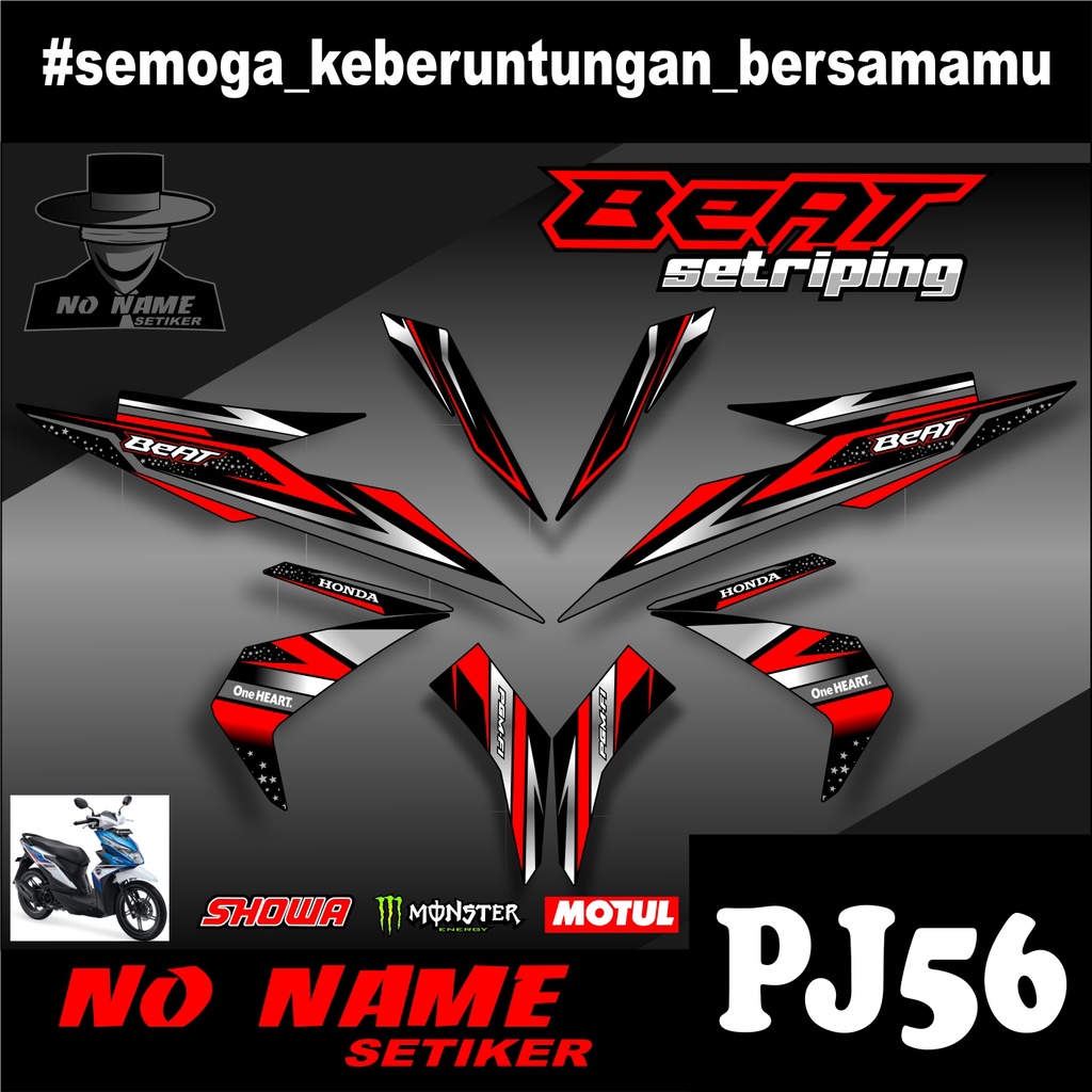 Striping stiker setiker Motor Beat esp (pj56) 2016 2017 2018 2019 / Fi New Esp Iss Variasi Honda 002