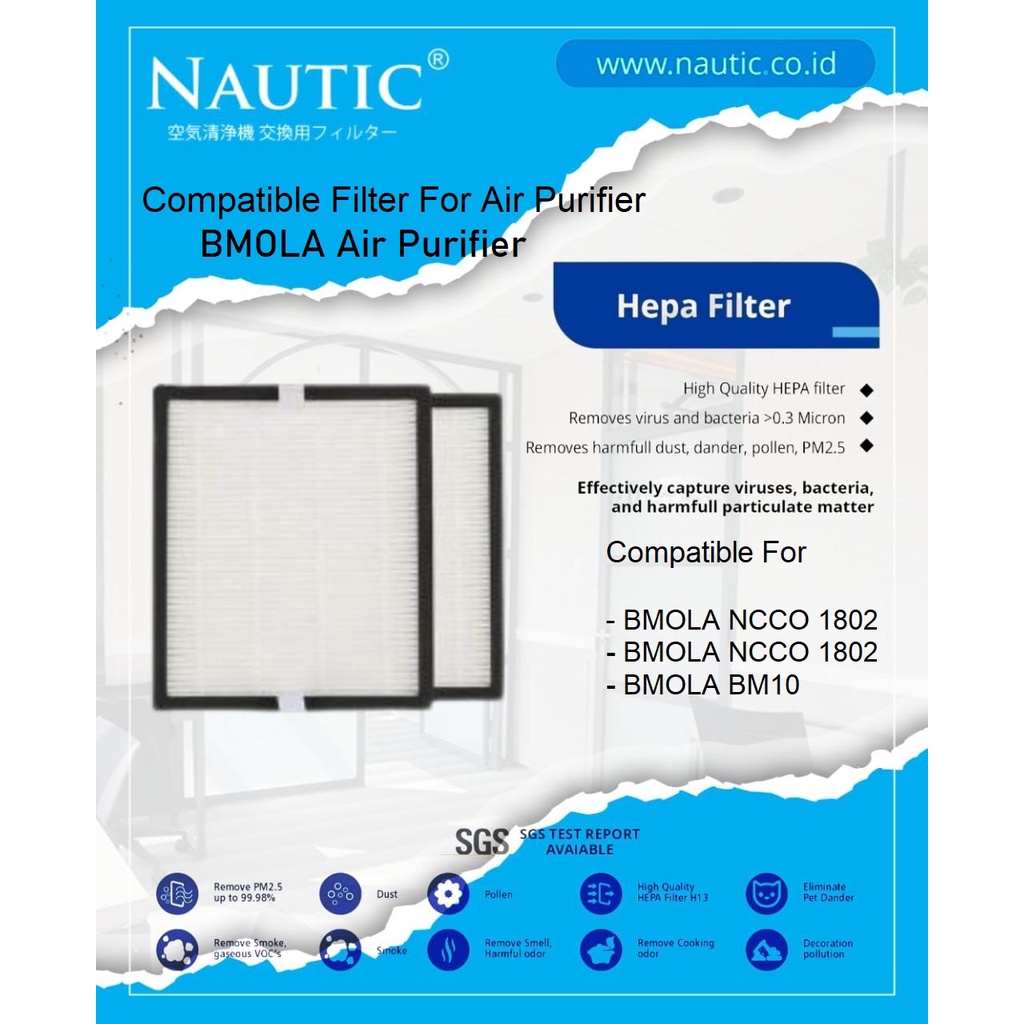 NAUTIC - HEPA FILTER BMOLA 1804/1802/BM10 AIR PURIFIER FHK01 B-MOLA B MOLA