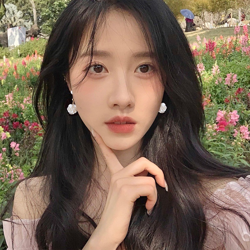 Korea Bunga Ikan Ekor Hati Stud Anting Kalung Busur Mutiara Kristal Earring Untuk Aksesoris Perhiasan Wanita