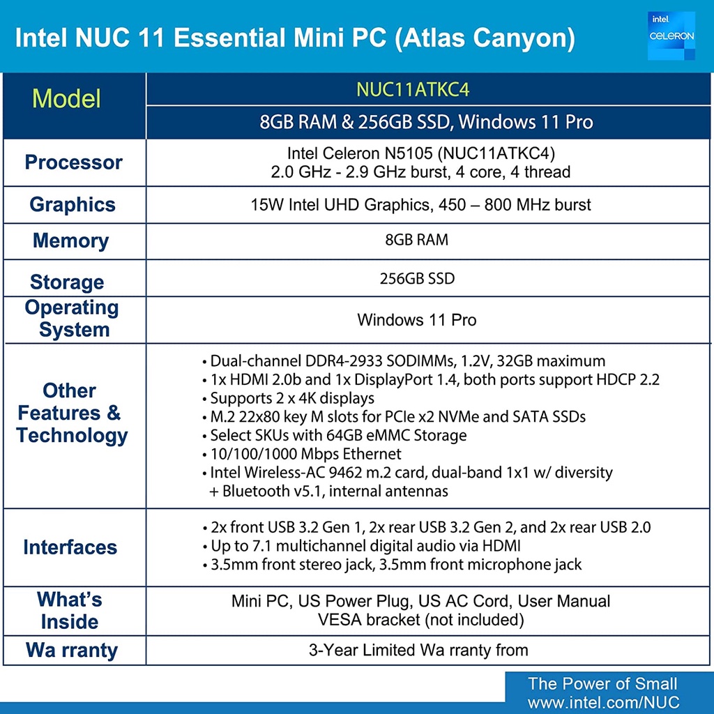 Intel NUC 11 NUC11ATKC4 Barebone