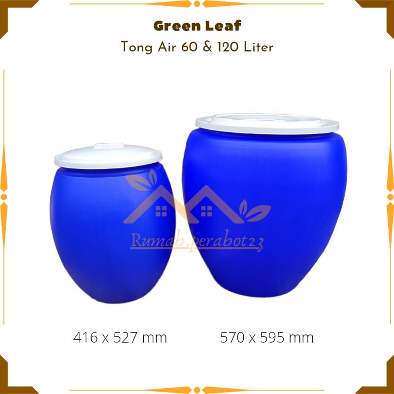 Green Leaf Tong Air Bulat Gendut Ukuran 60 120 Liter Tong Wadah Air Ember Plastik Gentong Plastik