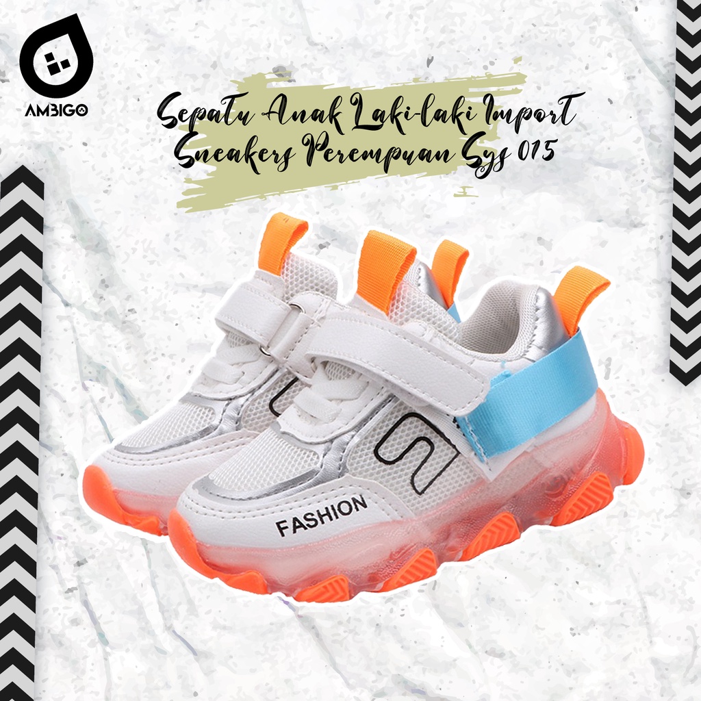 Sepatu Anak Laki Laki Sepatu Anak Perempuan Sepatu Sport Anak LED MOTIF 015 Casual Import