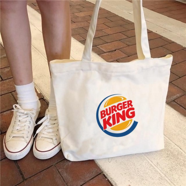 Tote Bag Canvas BURGER K / Tas Nudie Canvas / Tote Bag Kanvas / TIPE A