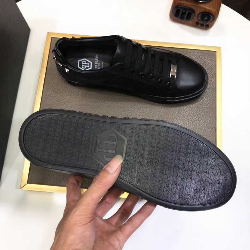 sepatu pria philipp plein sneaker cowok hitam kulit asli men shoes pp top branded mirror P1SHOES