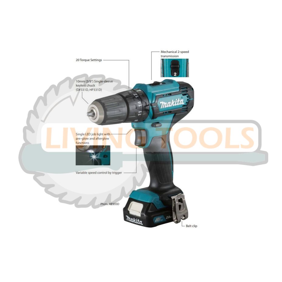 Mesin Bor Baterai MAKITA DF333 / DF 333 Cordless Drill 12v Bor Tembok Makita DF333 DWYE