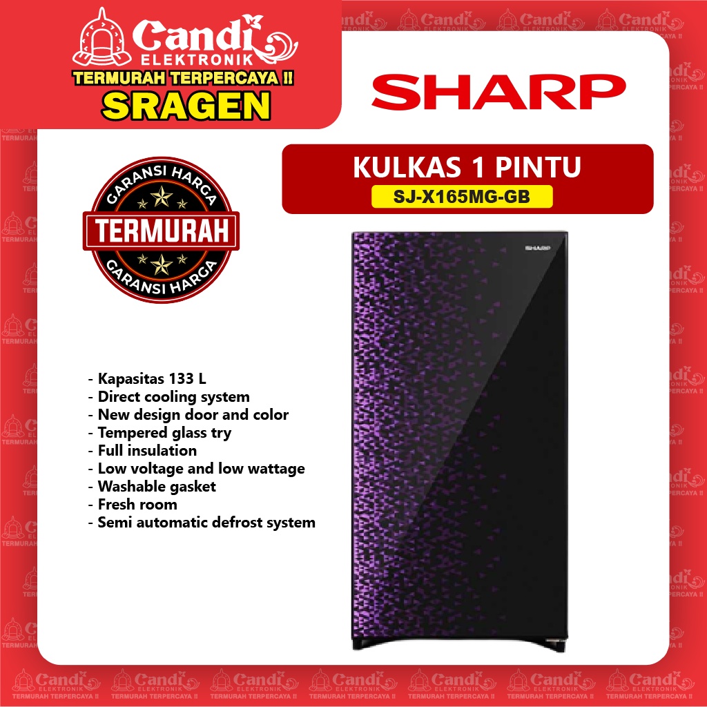 SHARP Kulkas 1 Pintu SJ-X165MG-GB