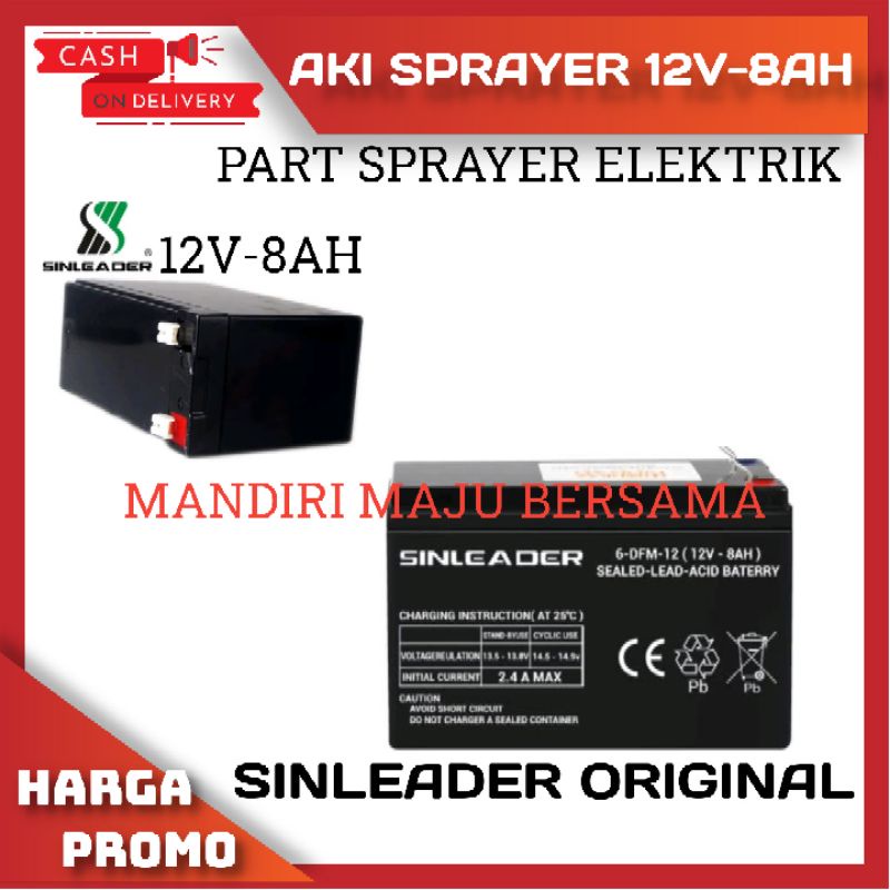 Aki Batteri 12v 8Ah Sprayer Elektrik Original Sinleader