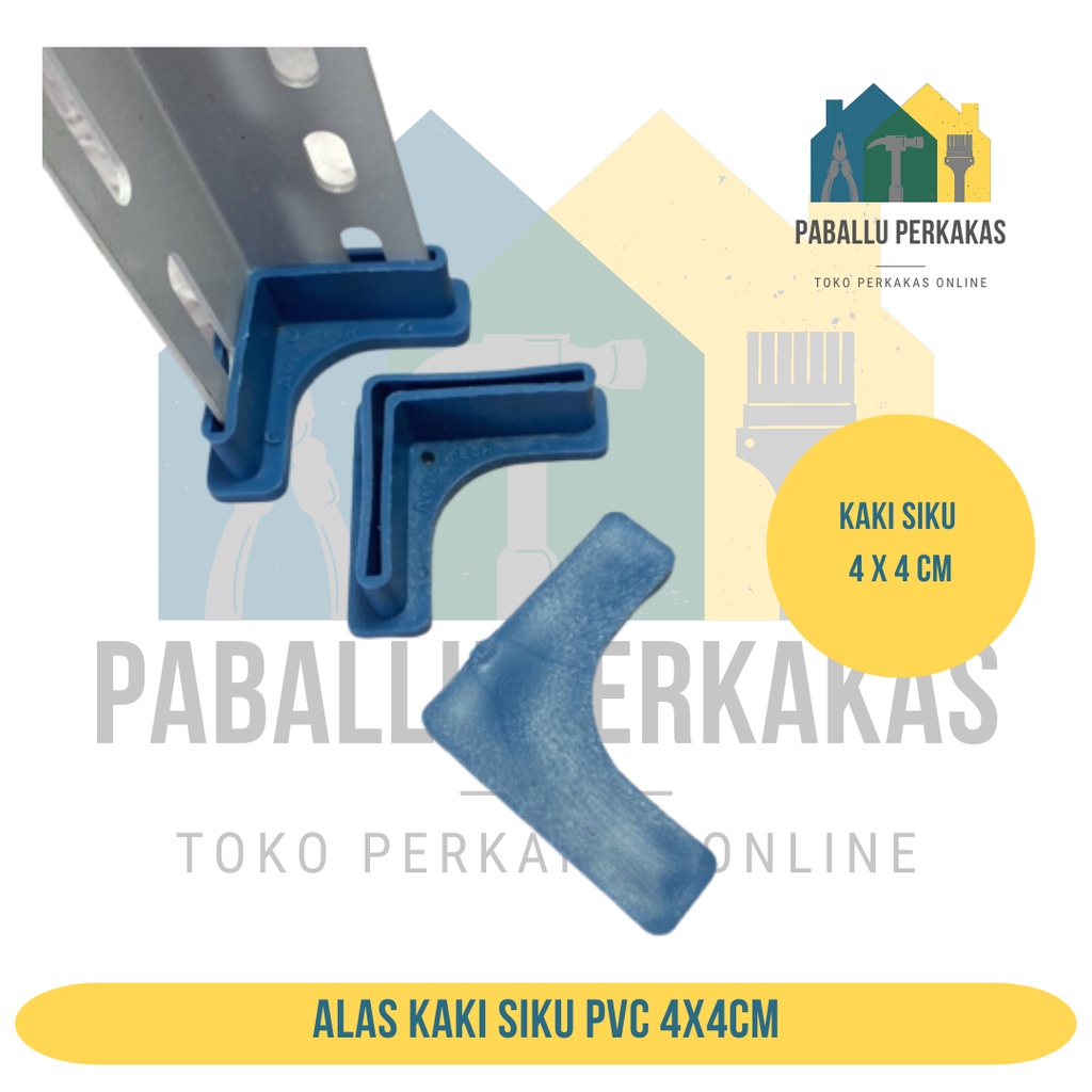 Alas kaki Siku PVC 4x4cm / Alas Kaki besi Kursi Meja Rak Siku Lubang