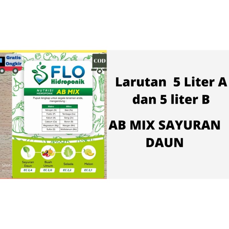 Nutrisi AB Mix sayuran daun