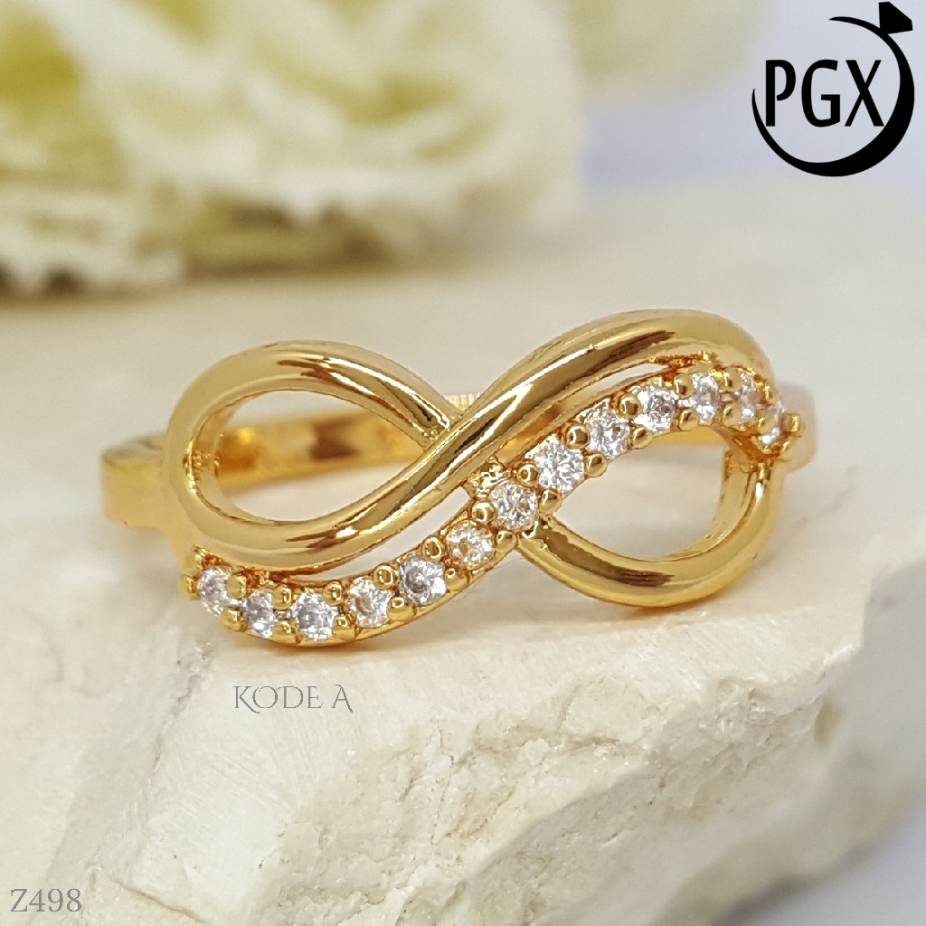 PGX Cincin Xuping Wanita Lapis Emas Aksesoris Perhiasan Fashion Premium - Z498