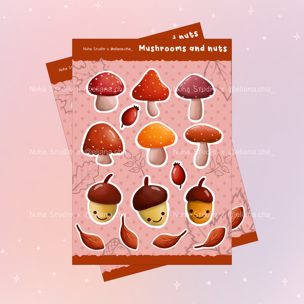 

Sticker by eliana.cha_ | Mushroom and Nut jamur dan kacang | Aesthetic Sticker Estetik Stiker HP Laptop Botol Cute Waterproof Scrapbook Diary Journal Bujo Anti Air