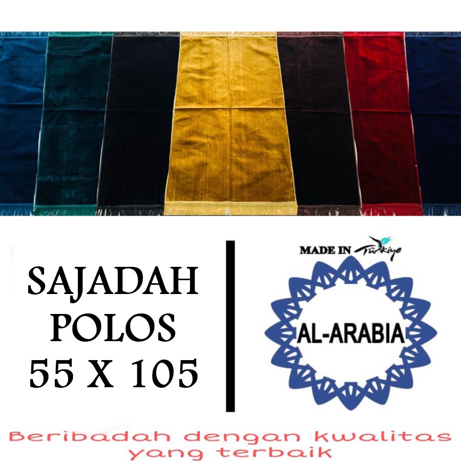 Sajadah AL ARABIA Minimalis POLOS Midi Ukuran 55x105 / Sajadah Turkey Sajadah Bulu