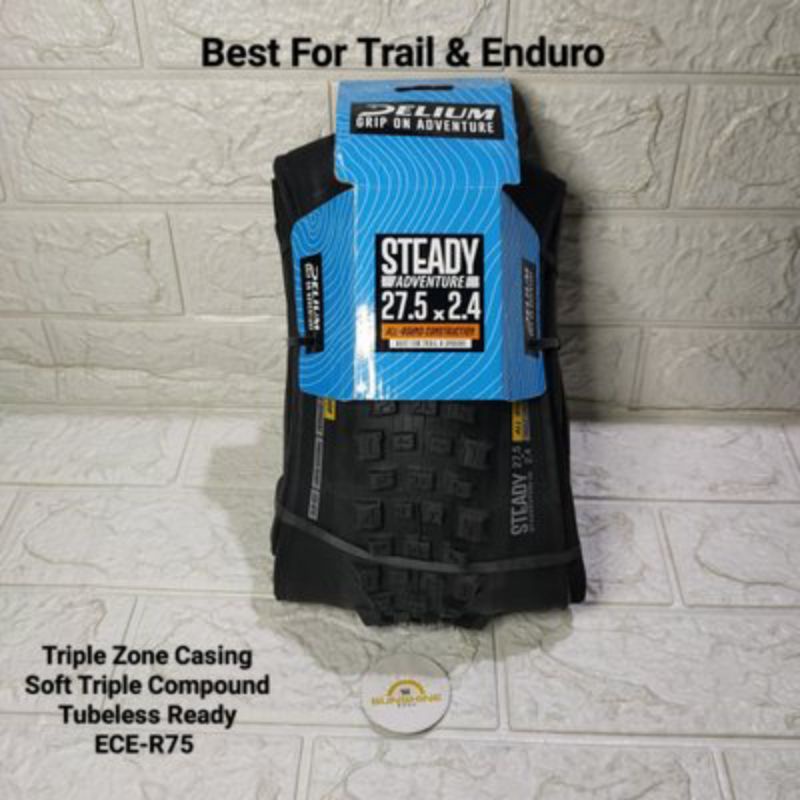 Ban Luar 27.5 DELIUM Tire ARAMID KEVLAR 27.5x2.4 All Round STEADY Adventure By Deli Tire Tubeless Re