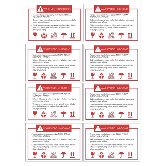 

STIKER FRAGILE UNTUK PAKET ISI 10 PCS UKURAN 8x6CM