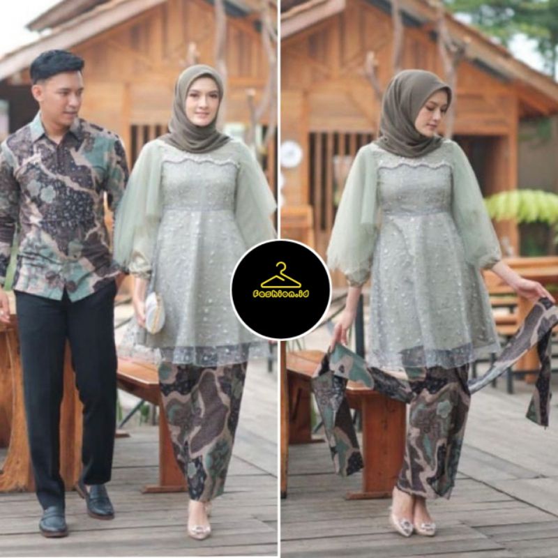 Jual Couple Kebaya Modern Baju Wisuda Tunangan Lamaran Terbaru Baju Batik Brokat Couple Luna