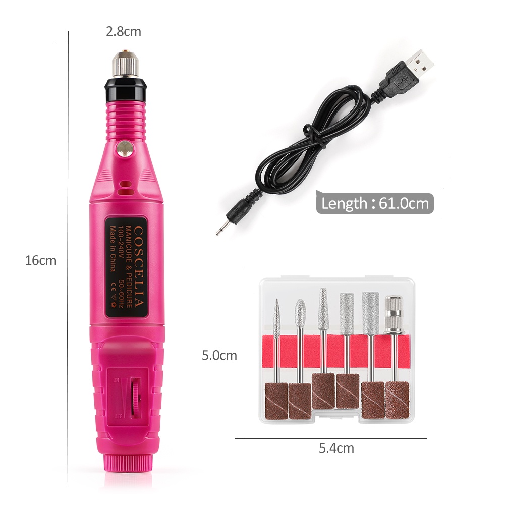 Electric Nail Drill Grinding Manicure Machine Mesin Kikir Amplas Kuku Listrik Nail Art Pen Pedicure