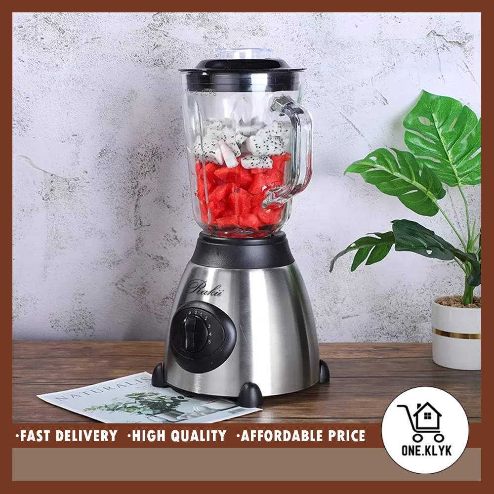 Blender Juicer Gelas Kaca Premium 2 in 1 | Blender Stainless Gelas Kaca Blender Juicer Hitam