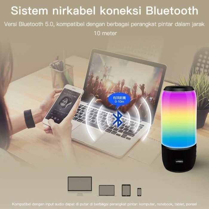 Visio BS05 Speaker Bluetooth 5.0 AUX USB Radio Kartu Memori