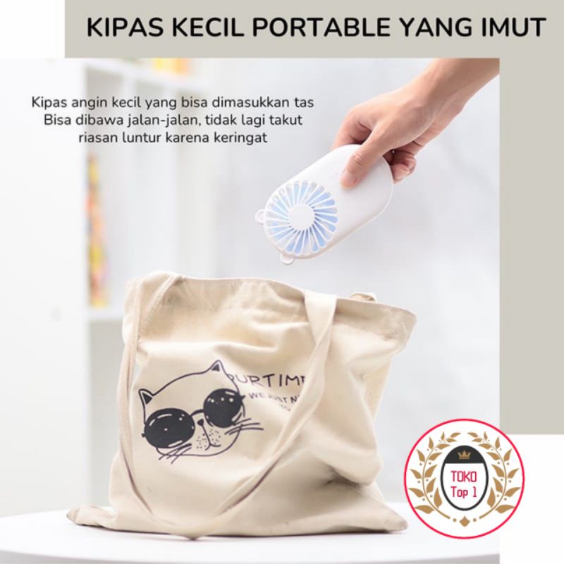 Pocket Fan Kipas Angin Mini Sumber Cute Cooling Fan Portable Phone Holder