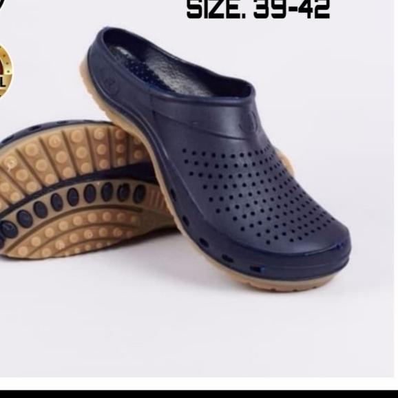 SEPATU SANDAL PRIA AP CLOGS BOOTS SENDAL KARET SLOP 39~42 ORI MURAH - Cokelat, 40