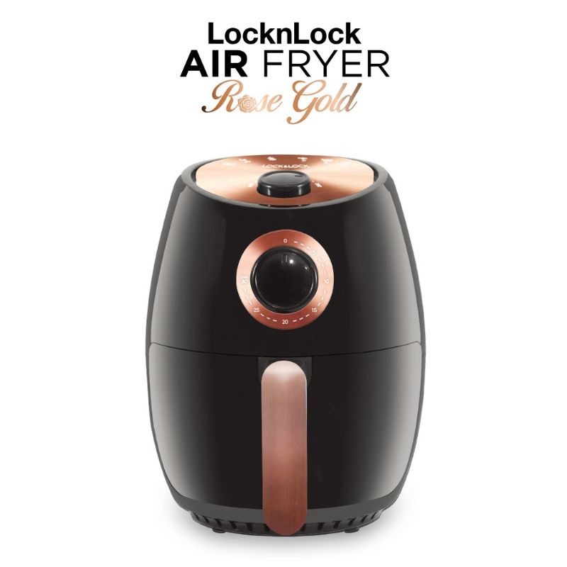 Air Fryer LocknLock 2L Black Series Rose Gold Gratis Tong Set & Buku Resep