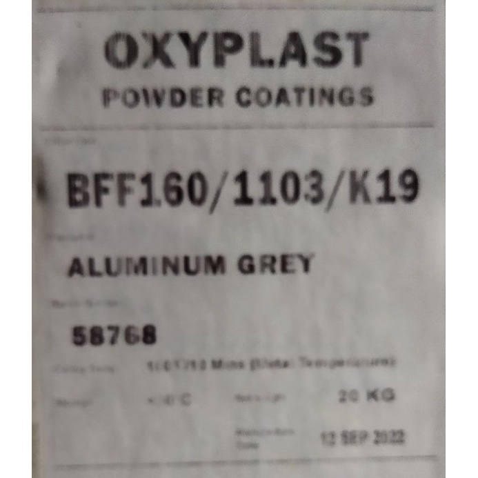 500 gram bubuk powder coating aluminium grey