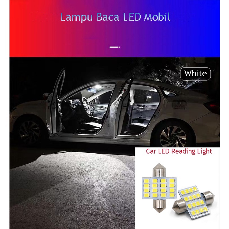 (Tempat, dikirim dari Jakarta)Lampu Baca LED Mobil 31mm 16 Lampu Lampu Modifikasi Interior