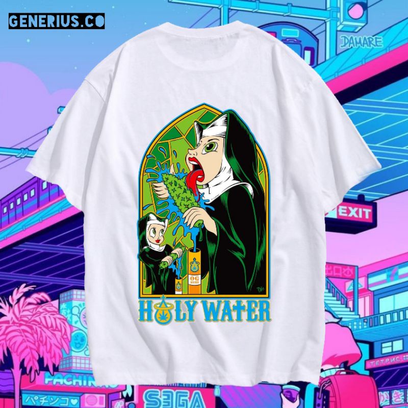 Jual Generius Co Holy Water T Shirt Oversized Kaos Oversize Kaos Putih Oversize T Shirt