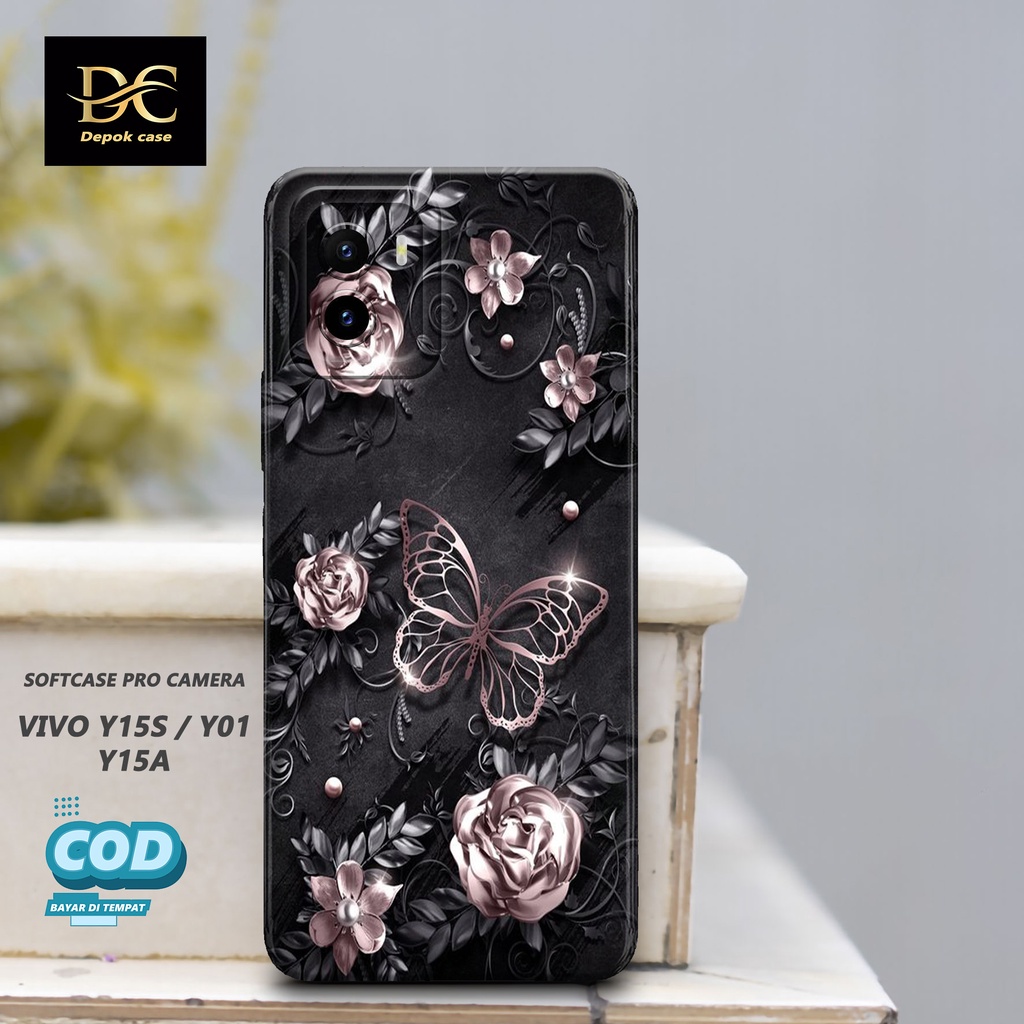Case Vivo Y15s / Y01 / Y15A Terbaru - Fashion Case BUNGA - Casing Hp Vivo Y15s / Y01 / Y15A Terbaru 