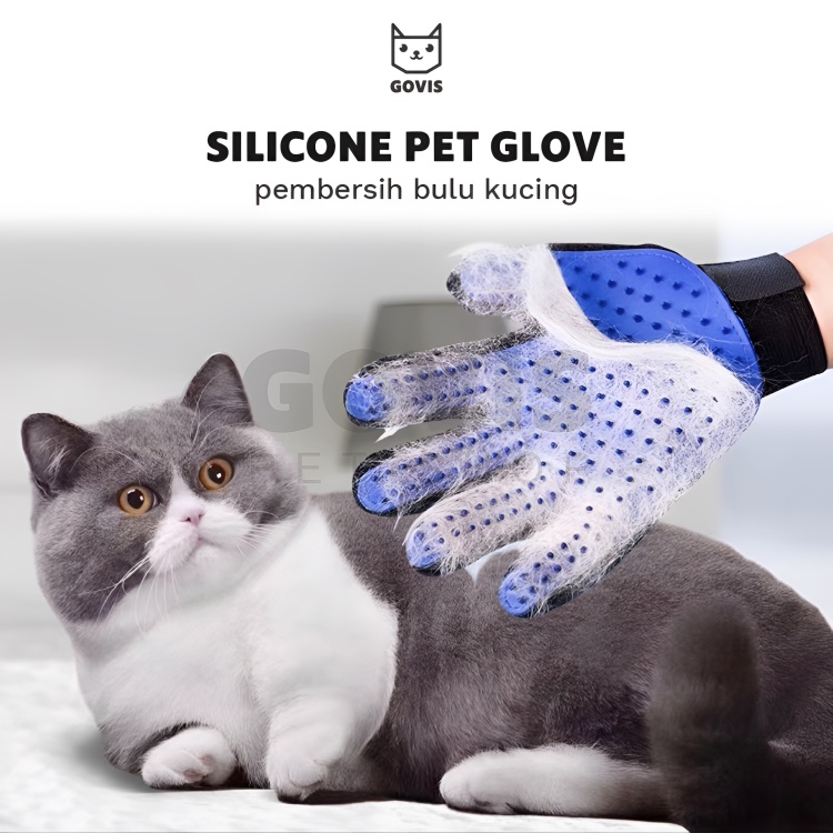 Sarung Tangan Sikat Grooming True Touch Silicone Pet Glove Sisir Bulu Kucing Pet Brush