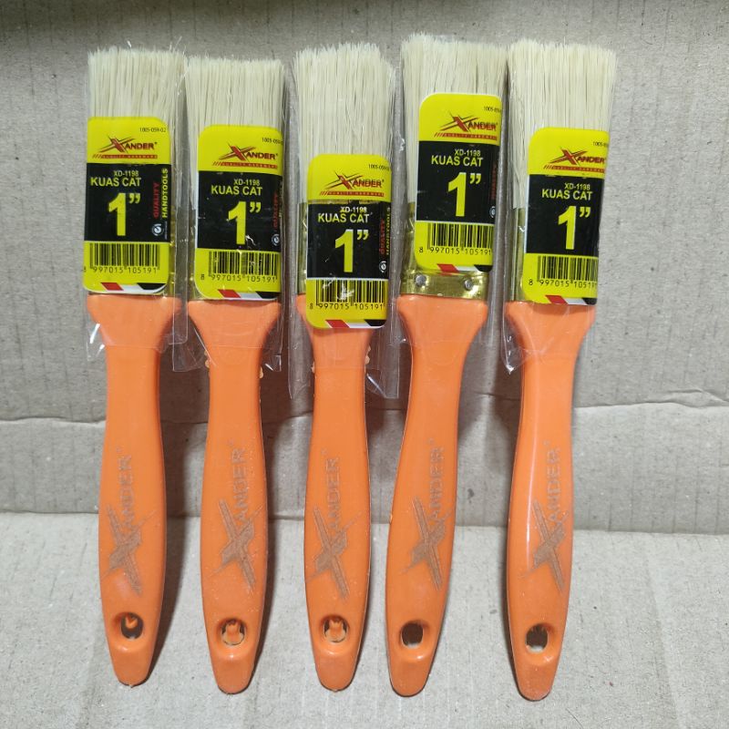 Xander Kuas Cat 1&quot;  Inch Gagang Plastik Ada Lubang Gantungan XD-1198 Harga Per 1 Pcs Kuas multifungsi dan Serbaguna