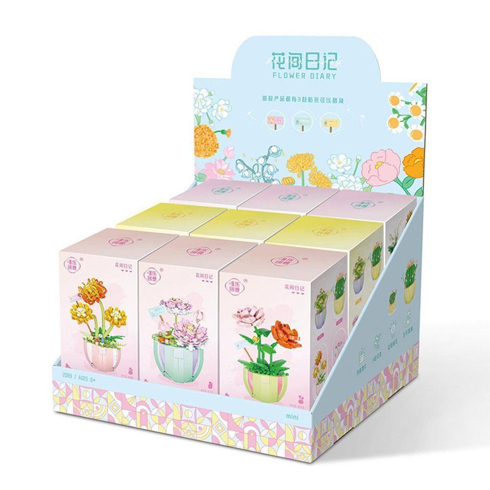 R-FLOWER Building Blocks Flower Bata Tiga Dimensi Abadi Model 3D Mainan Buket Bunga