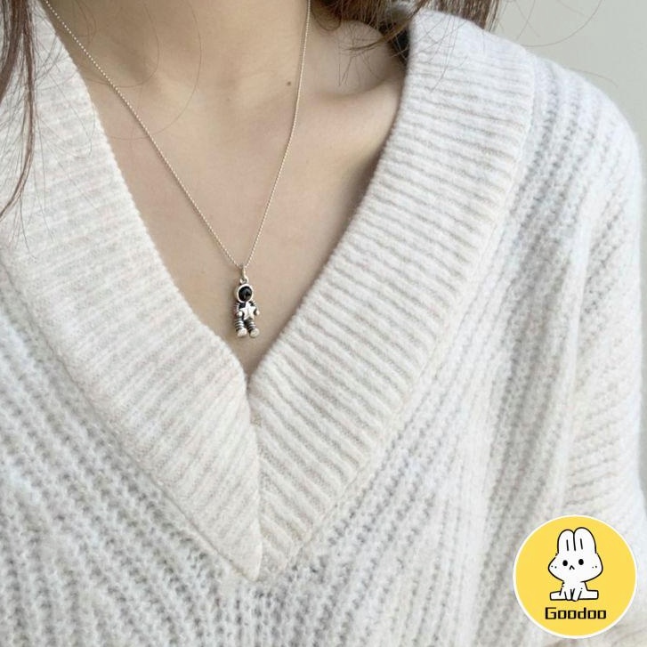 Kalung Couple Pasangan Liontin Astronot Hip Hop Pria Wanita Keren Necklace Choker -Doo