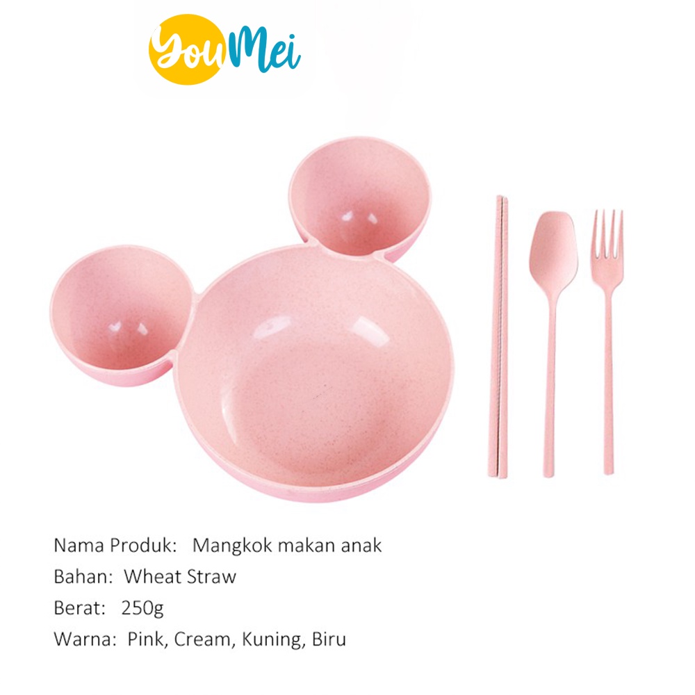 Mangkok Mickey 21 cm / Mangkok Makan Anak Karakter /  Mangkuk Makan Anak / Mangkok Makan Mickey / Mangkok Makan BPA Free - 1217