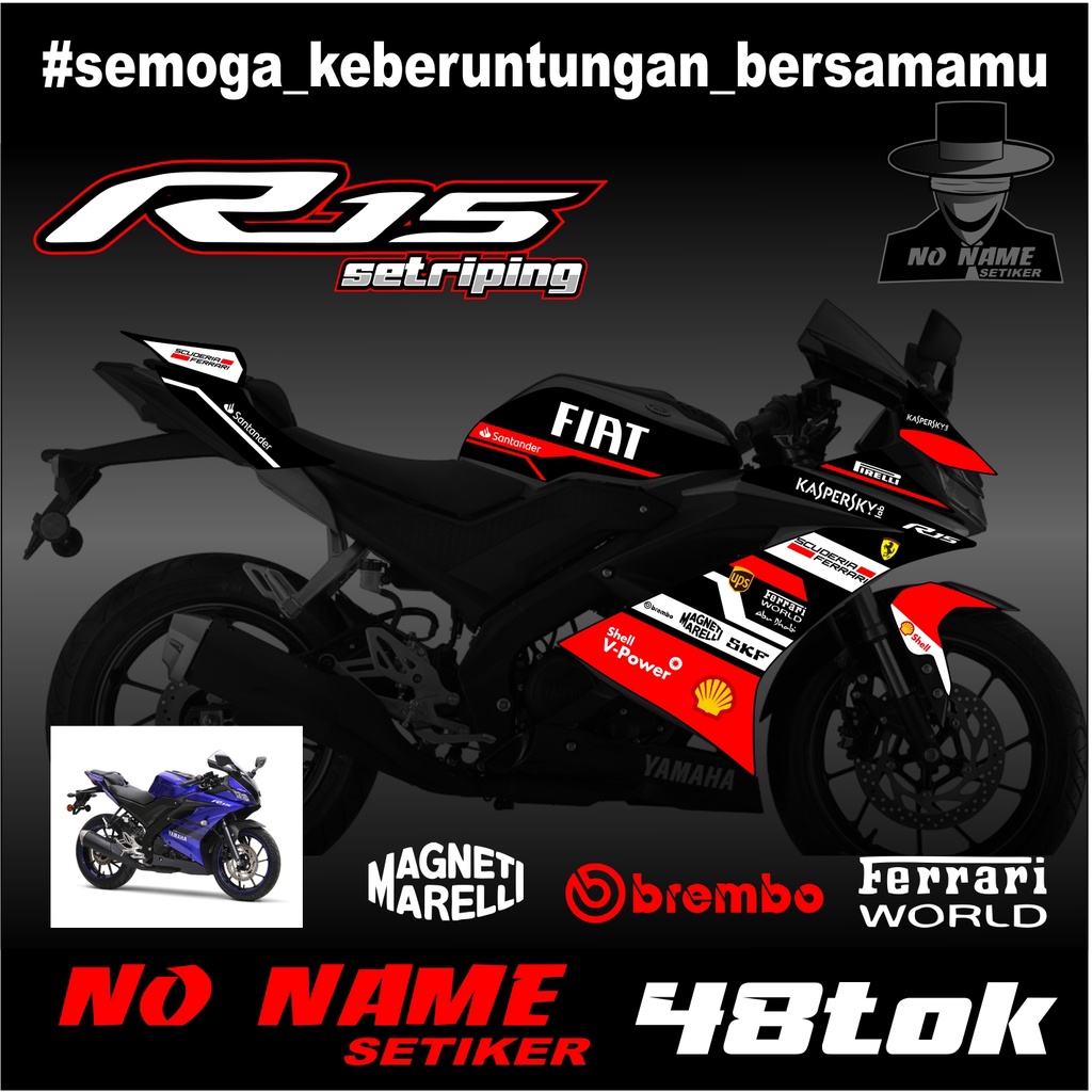 STICKER STRIPING LIST Variasi SemiFull  R15 (48TOK) -decal Stiker setriping Variasi List Motor