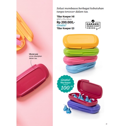 Tupperware Tbar Keeper (4) FREE 2pcs